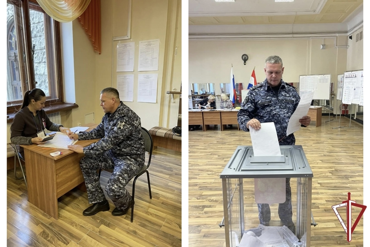 Личный состав Приволжского округа Росгвардии продолжает участвовать в голосовании на выборах депутатов Государственной думы
